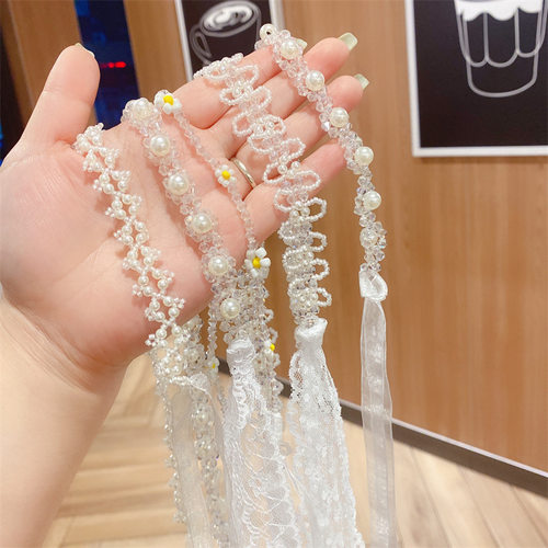 日韩甜美超仙两用水晶珍珠发带