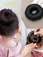 Children's bun hair hoop, girls' black hair bun magic tool, doughnut hair bun, little girls' simple wig and hair accessory thumbnail 5