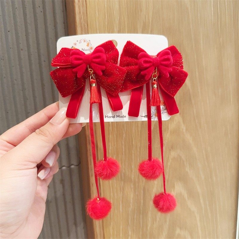 新款红色儿童新年发饰节日喜庆发夹可爱毛球发卡女童古风汉服头饰,童装/婴儿装/亲子装,发饰,淘宝优惠券,粉丝福利购,淘宝优惠卷