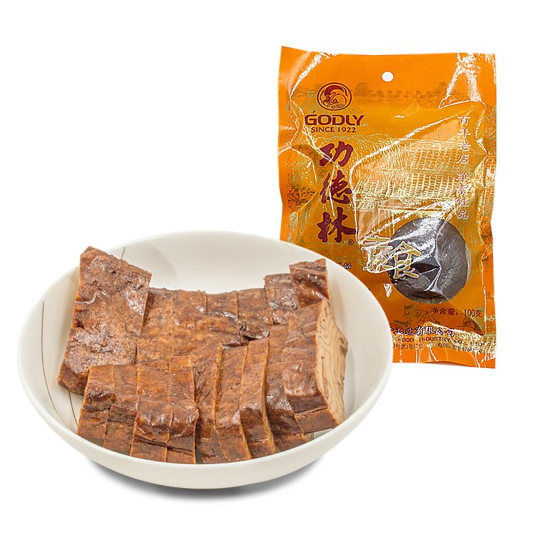功德林素食素肉食品 豆制品金華火腿 素火腿 凈素豆腐干豆干100g