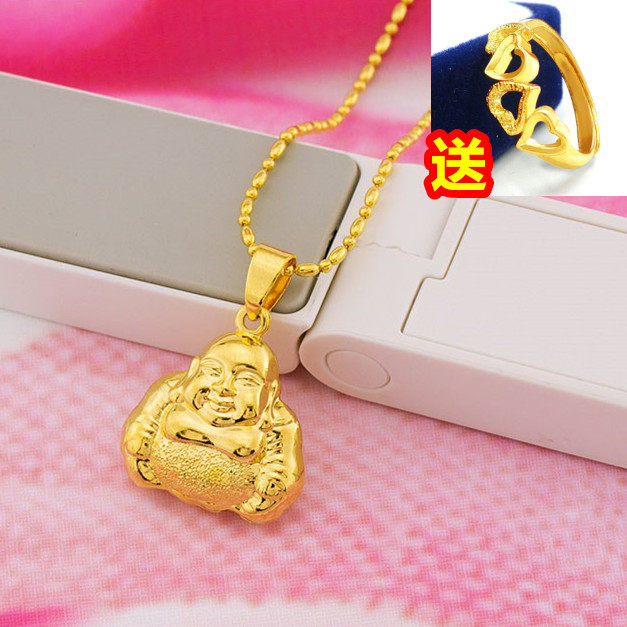 双面佛18K黄金吊坠项链弥勒佛 本命年黄金项坠守护不掉色送戒指|msdalam kategori barang kemas/berlian/Emerald/emas, perhiasan emas (baru), Neckwear - dari Buy2taobao.com untuk memberikan perkhidmatan ejen Taobao profesional membeli