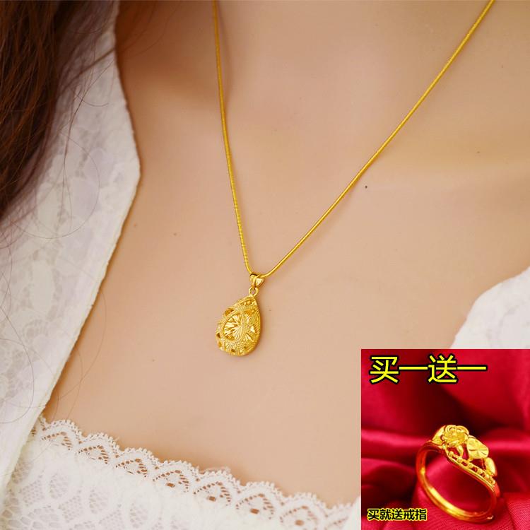 18k黄金锁骨水波纹项链 转运珠999足金硬金女吊坠圆珠链子送戒指|msdalam kategori barang kemas/berlian/Emerald/emas, perhiasan emas (baru), Neckwear - dari Buy2taobao.com untuk memberikan perkhidmatan ejen Taobao profesional membeli