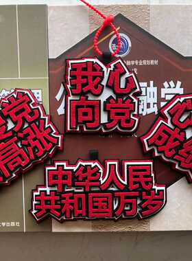 心中有党爱国爱党不织布文字挂件钥匙扣包包挂饰国潮风政能力文字