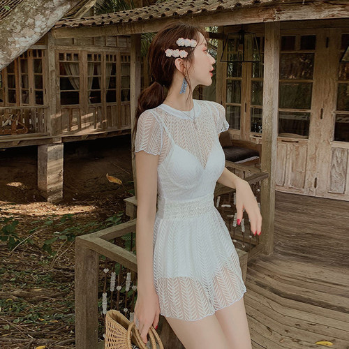 女连体泳装钢托聚拢游泳衣ins