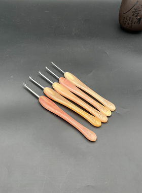 刻雕牌骆驼骨钩针柄 纯手工编织钩织工具大号勾针毛衣钩针家用diy