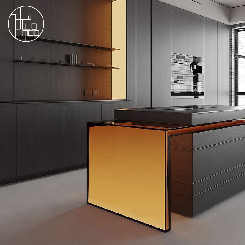 发光亚克力岛台餐桌一体