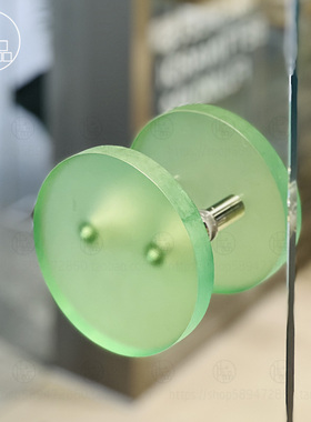 玻璃门店铺拉手水晶圆形磨砂绿色亚克力门把手淋浴房推拉门扶手