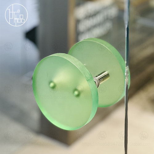 水晶圆形磨砂绿色亚克力门把手