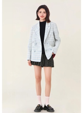 【MB】时尚格纹外套百搭显瘦气质短外套高级感优雅轻奢MB1210