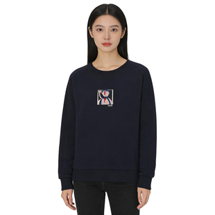 百搭上衣人物图案圆领卫衣气质休闲舒适基础百搭DMA1139 D玛纳