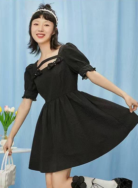 SP系列-法式方领泡泡袖连衣裙P119/P207/P467