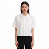 SP系列 P1087 气质舒适百搭P642 显瘦百搭纯色短袖 衬衫