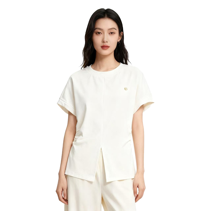 【D玛纳】圆领T恤气质简约休闲百搭舒适修身显瘦短袖上衣DMA689