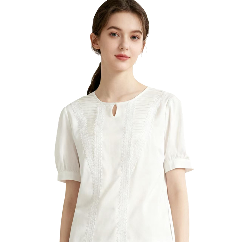 【D玛纳】时尚圆领衬衫纯色小众设计简约休闲随性短袖衬衣DMA260