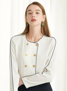 SF系列-淑女白色收腰衬衫显瘦设计感SF174