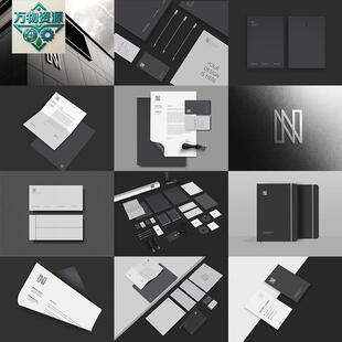 高端企业品牌VI提案办公用品logo展示智能贴图样机PSD设计素材ps