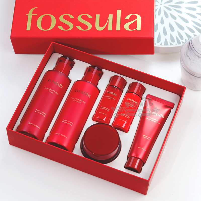 韩国直邮Fossula馥舒娜益生菌红纳米水乳面霜套盒补水保湿紧致