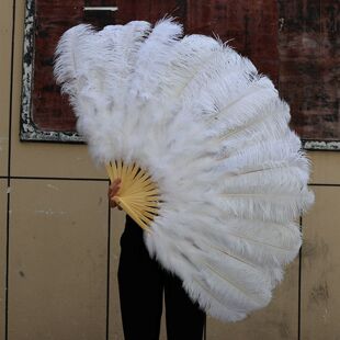 包邮70cm半径大鸵鸟毛扇子肚皮舞蹈演唱会酒吧表演道具纯手工扇子