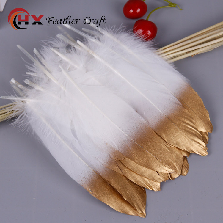 生日蛋糕装饰ins唯美喷金羽毛插件插牌 金色羽毛创意甜品台装饰