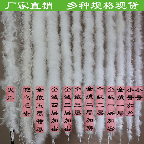 白色羽毛条火鸡绒毛条喜庆装饰