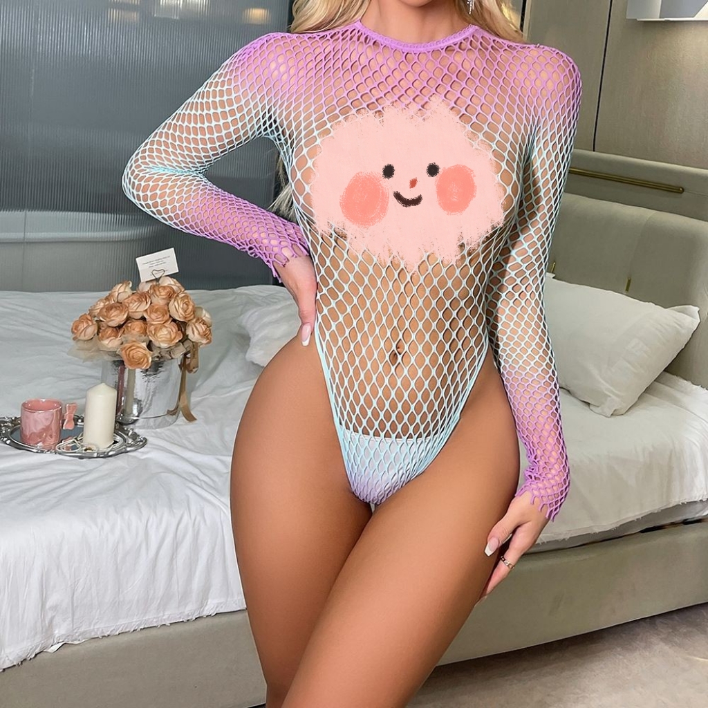 欧美性感内衣辣妹高弹镂空连体衣修身显瘦上衣跳舞表演酒巴打底衣