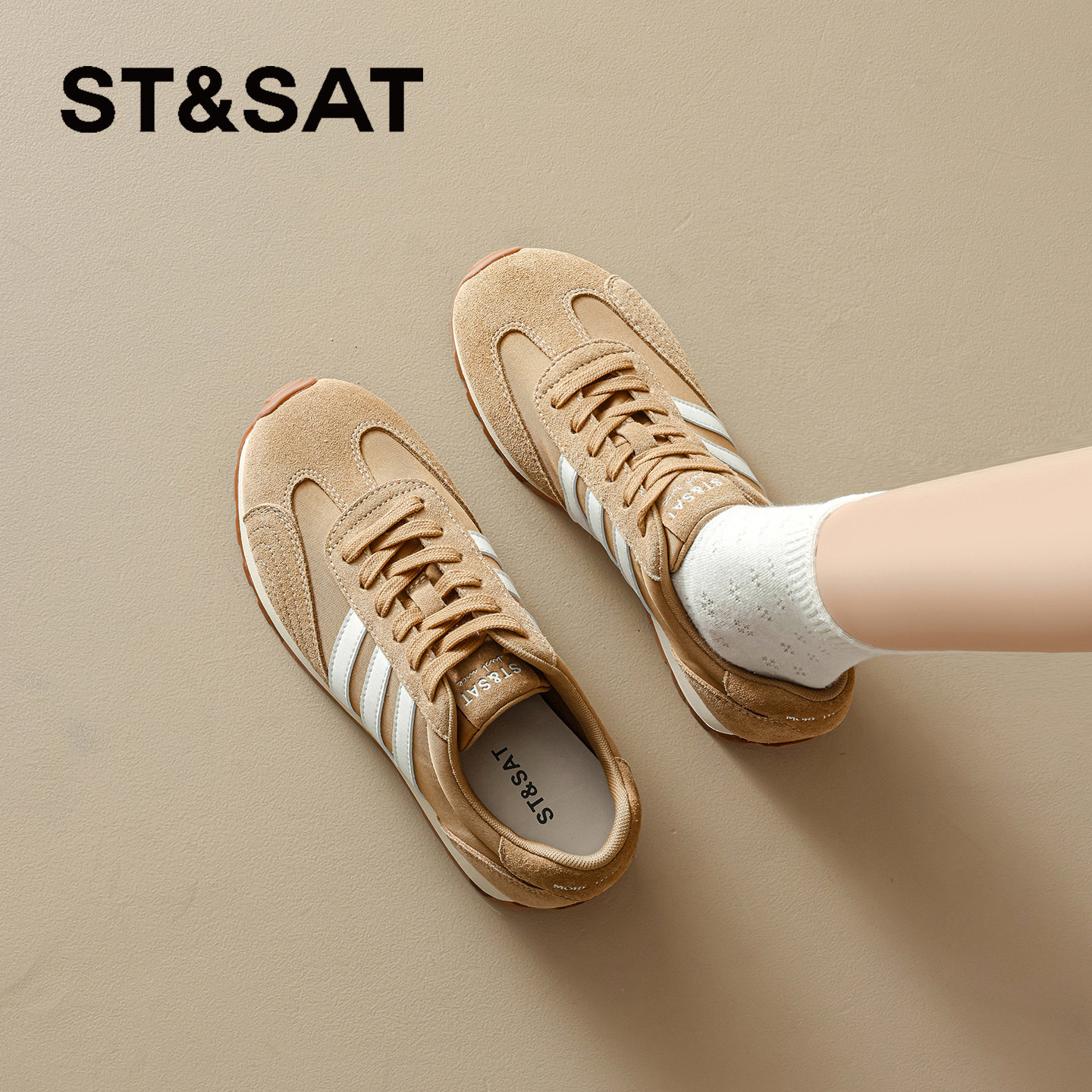 星期六厚底运动阿甘鞋女2026新款春季复古百搭轻便软底休闲德训鞋