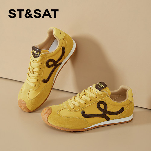 星期六黄色德训鞋女款阿甘运动鞋