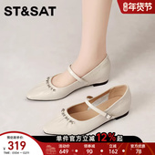 简约玛丽珍鞋 女新款 耐磨时尚 星期六法式 休闲百搭舒适尖头平跟单鞋