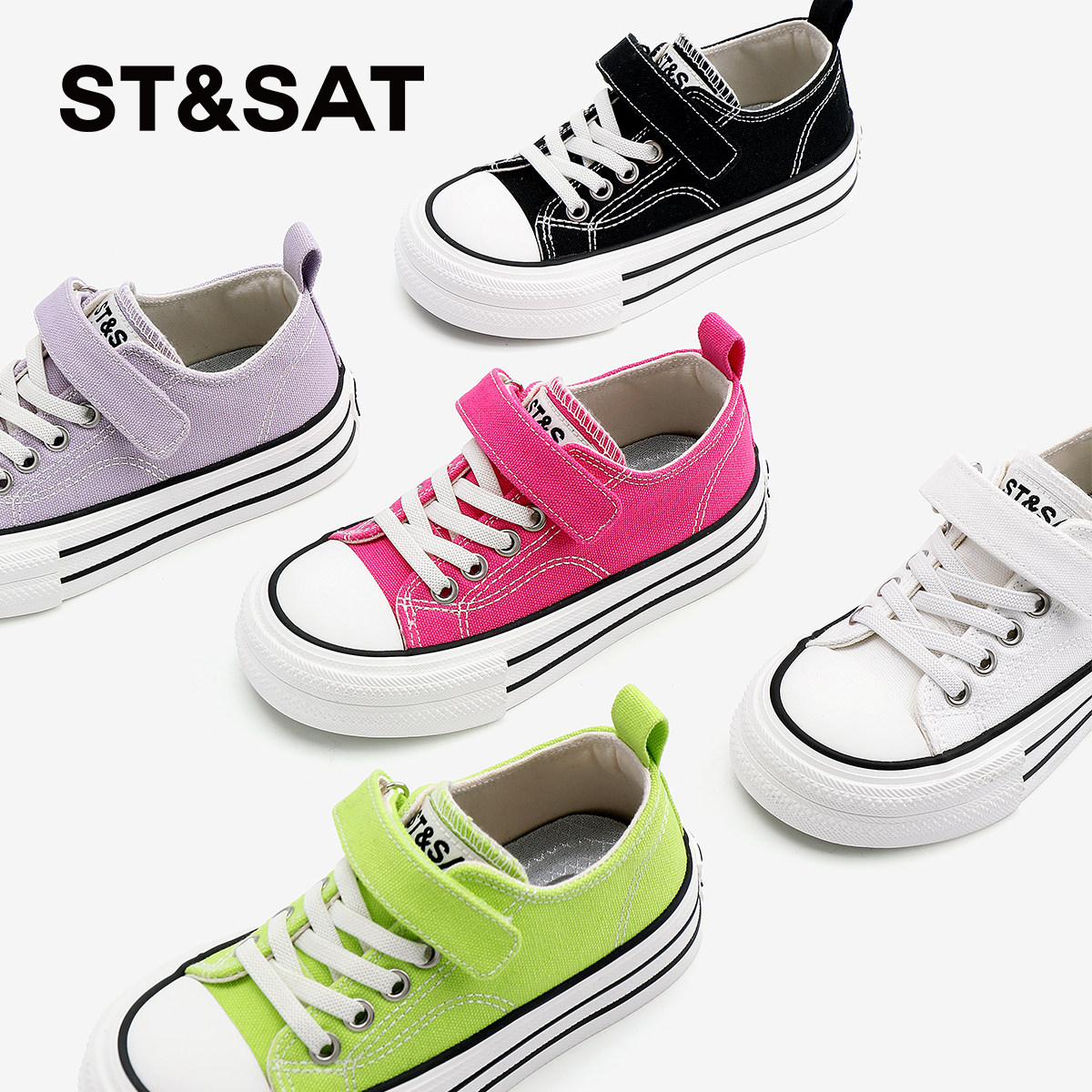 星期六童鞋帆布鞋女春季新款校园百搭青春儿童板鞋轻便防滑休闲鞋