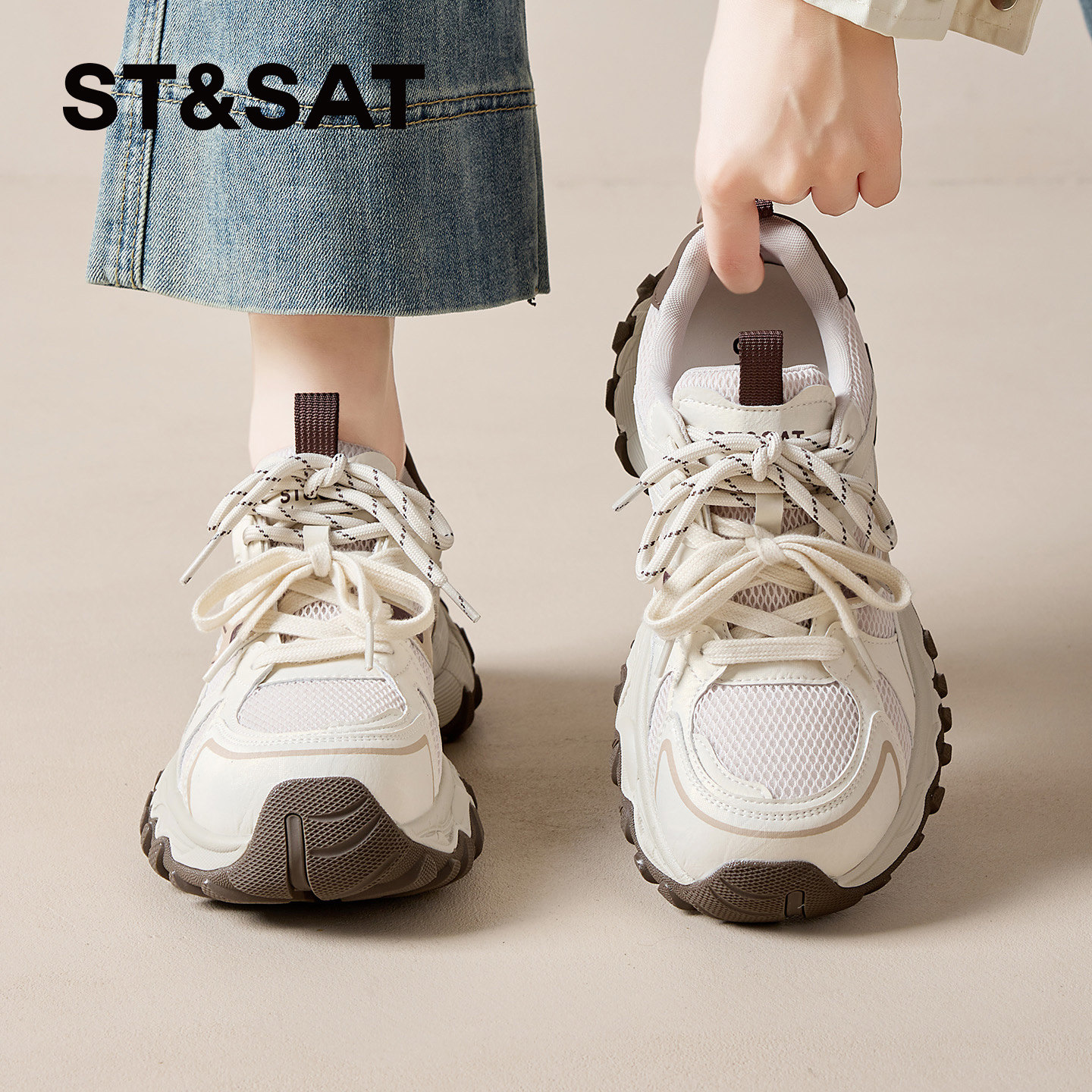 星期六双鞋带老爹鞋女潮秋季新款