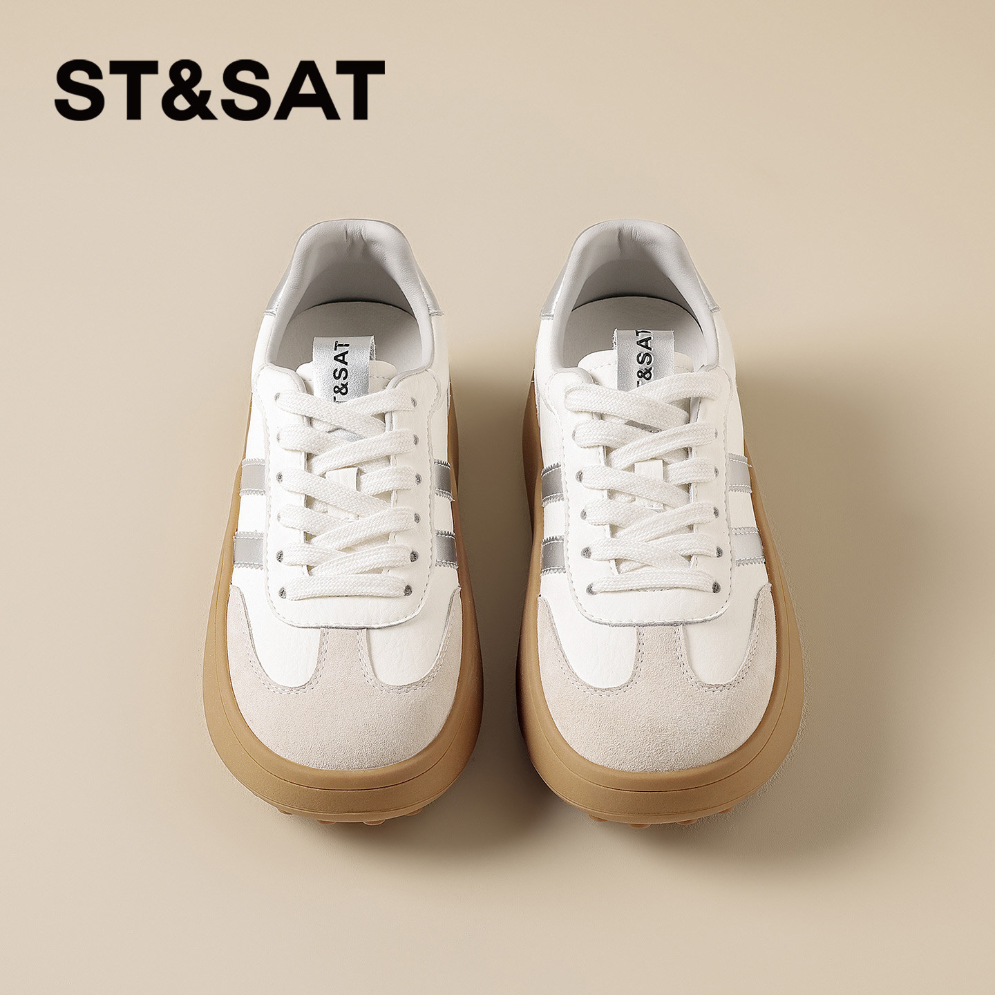 星期六小白鞋女款2026年新款春季厚底舒适增高平底休闲板鞋不累脚