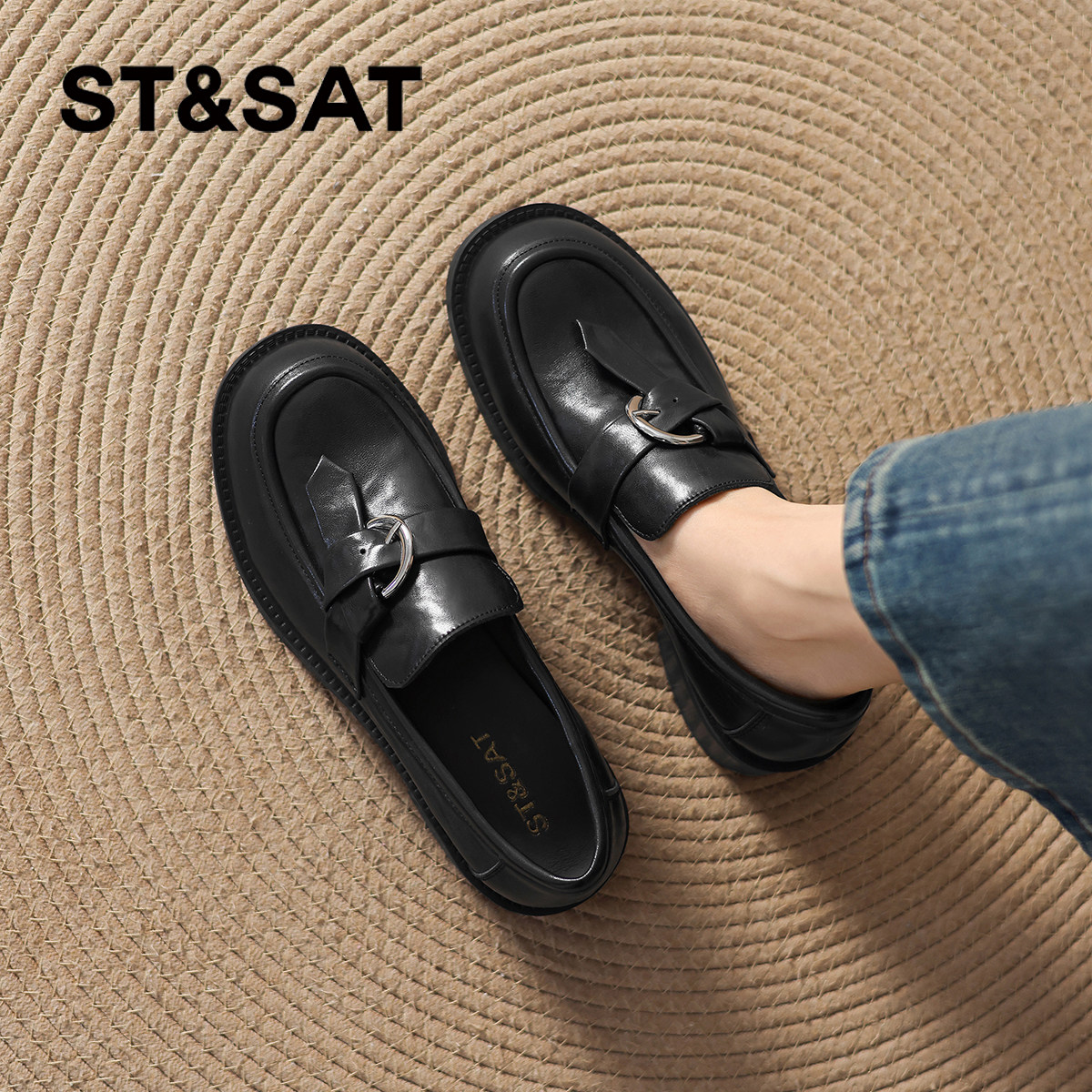 星期六厚底黑色乐福鞋2026新款女款英伦风小皮鞋女士通勤女鞋子夏