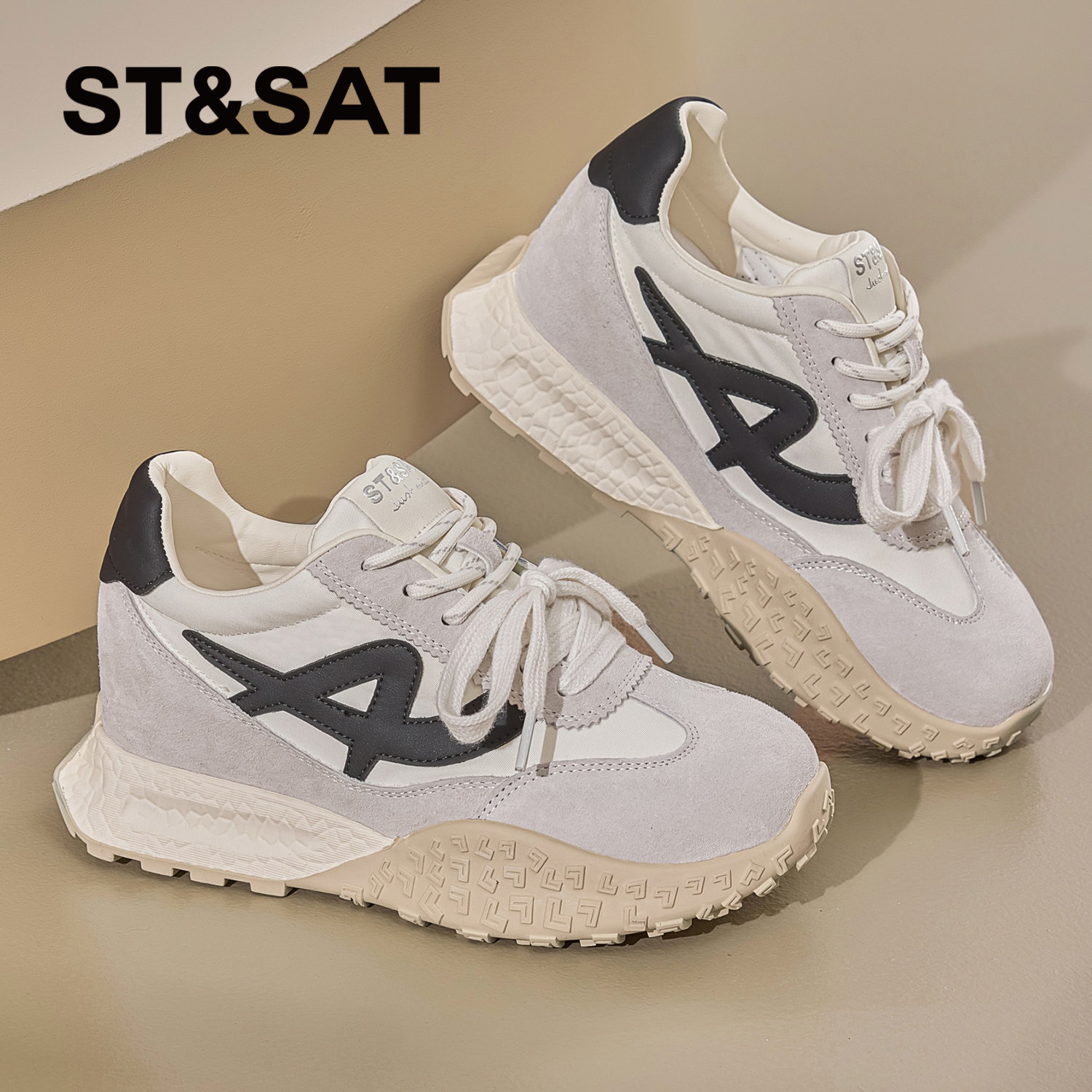 星期六厚底女鞋2025新款秋季德训鞋内增高鞋子女款潮流老爹运动鞋