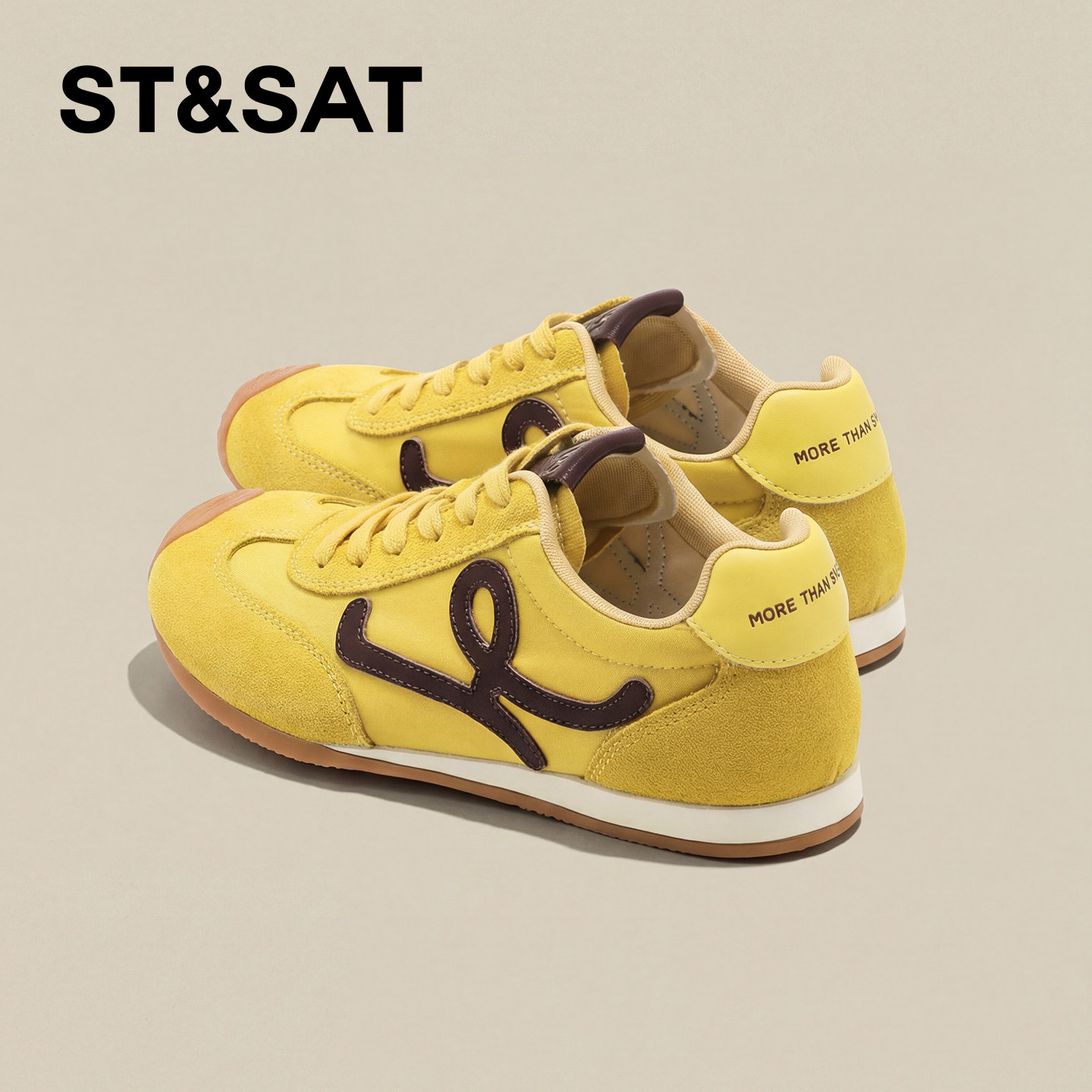 星期六平底德训鞋女2026春季新款多巴胺黄色百搭阿甘鞋轻便运动鞋,女鞋,德训鞋,淘宝优惠券,粉丝福利购,淘宝优惠卷