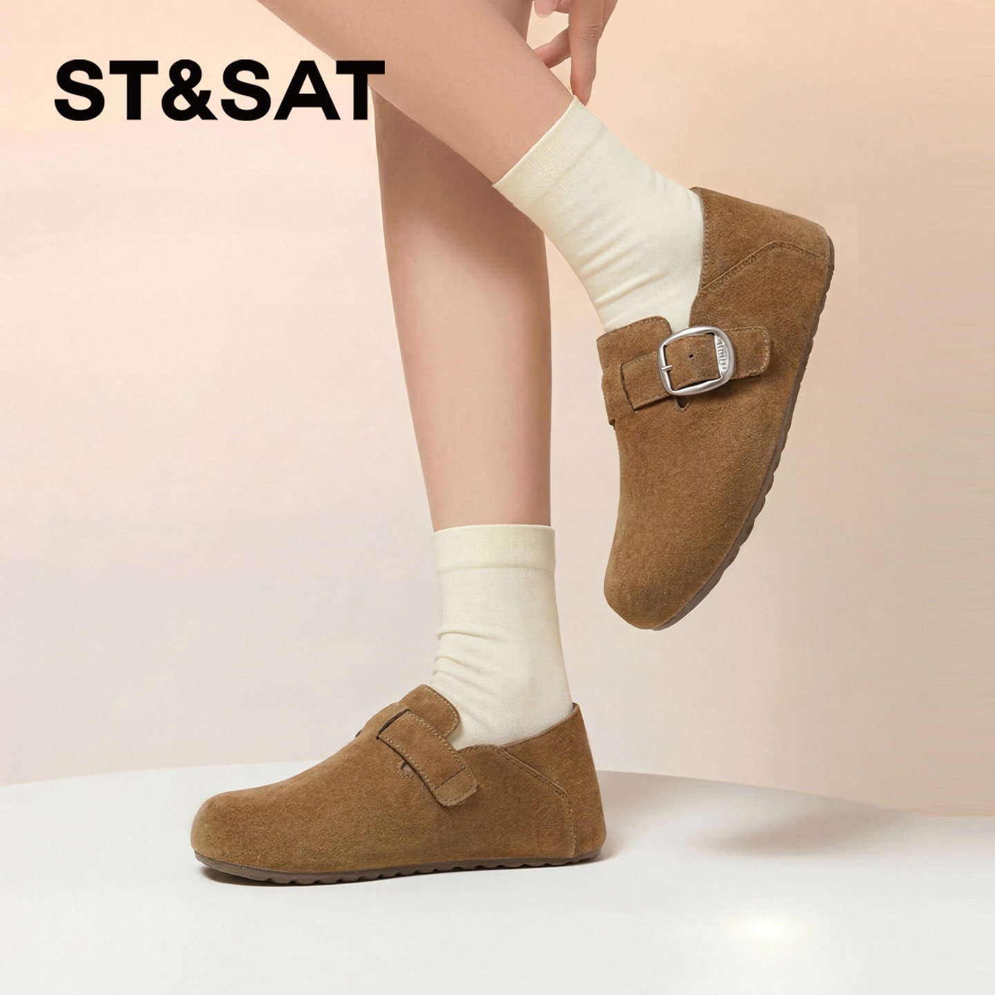 星期六真皮勃肯鞋女新款春夏复古全包鞋子软底单鞋玛丽珍女鞋爆款