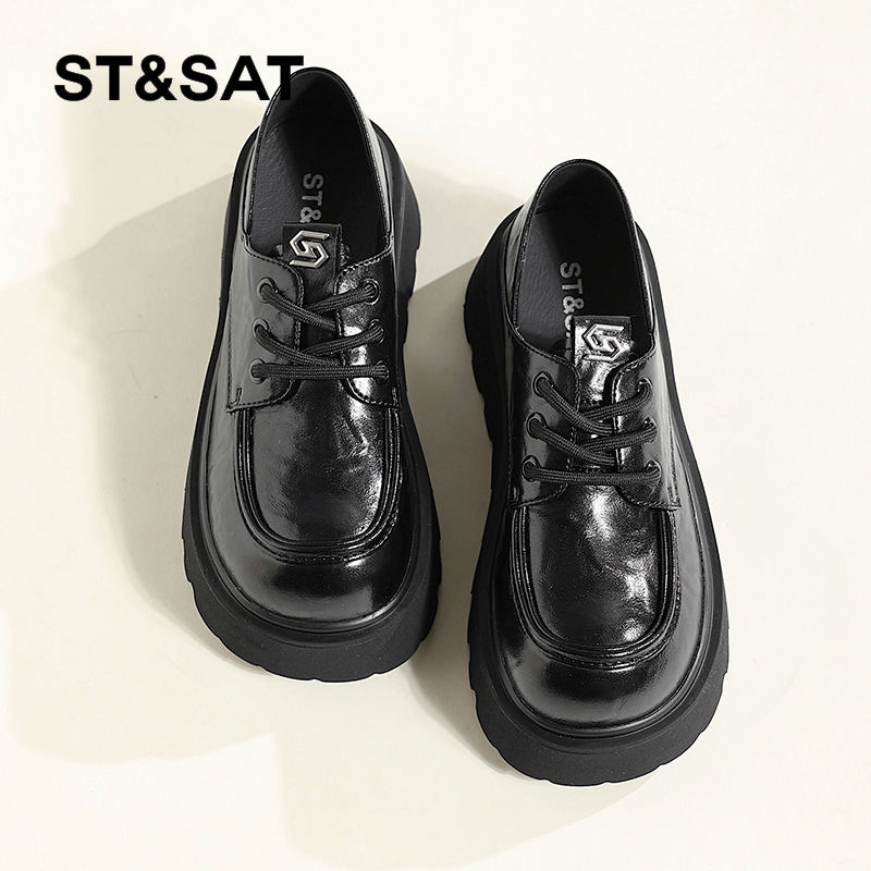 星期六厚底乐福鞋女2025新款秋季女鞋子女通勤复古单鞋棕色小皮鞋