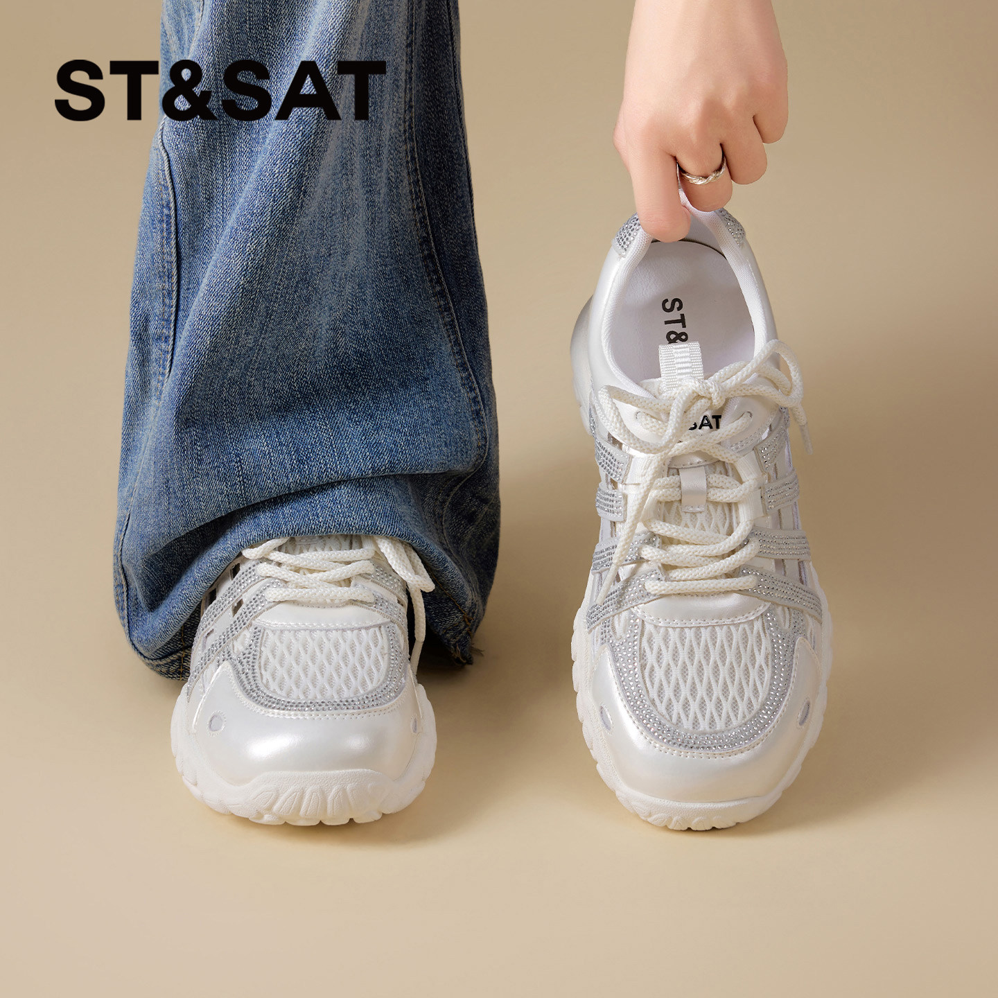 星期六厚底运动凉鞋女2026年夏季新款网面透气户外镂空透气溯溪鞋