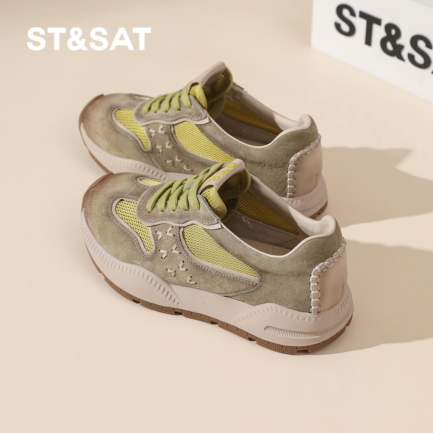 星期六复古网面德训鞋女款2026新款夏季薄款运动鞋舒适透气休闲鞋