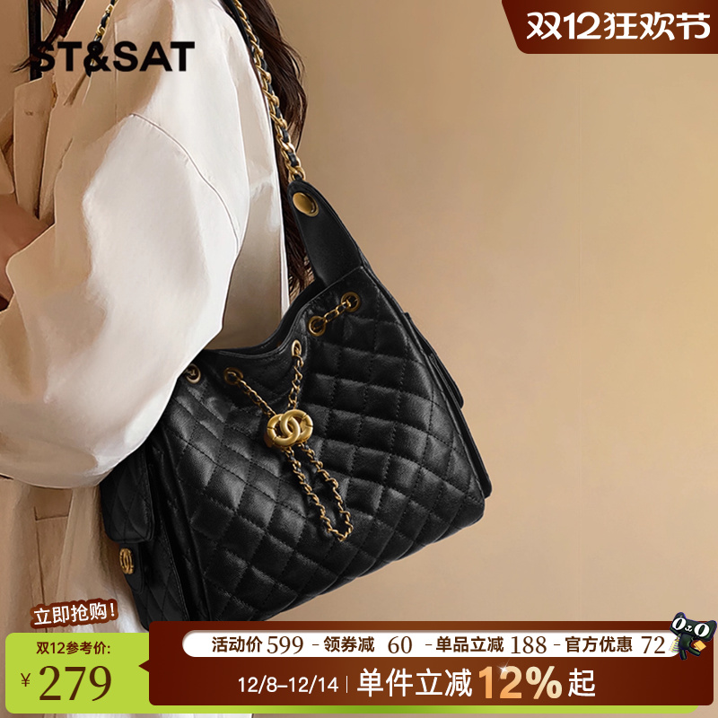 星期六2025秋冬新款链条水桶包