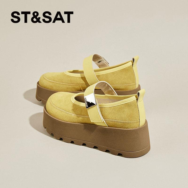 星期六黄色勃肯鞋女款春季新款复古百搭休闲鞋软底不累脚单鞋