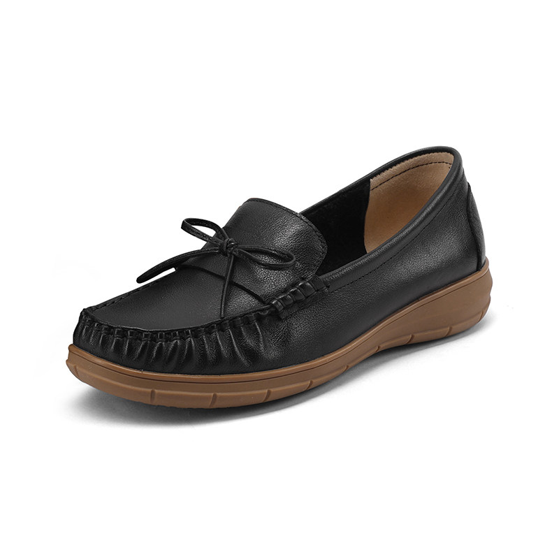 星期六休闲风女款乐福鞋2026新款春季头层牛皮真皮软底舒适妈妈鞋