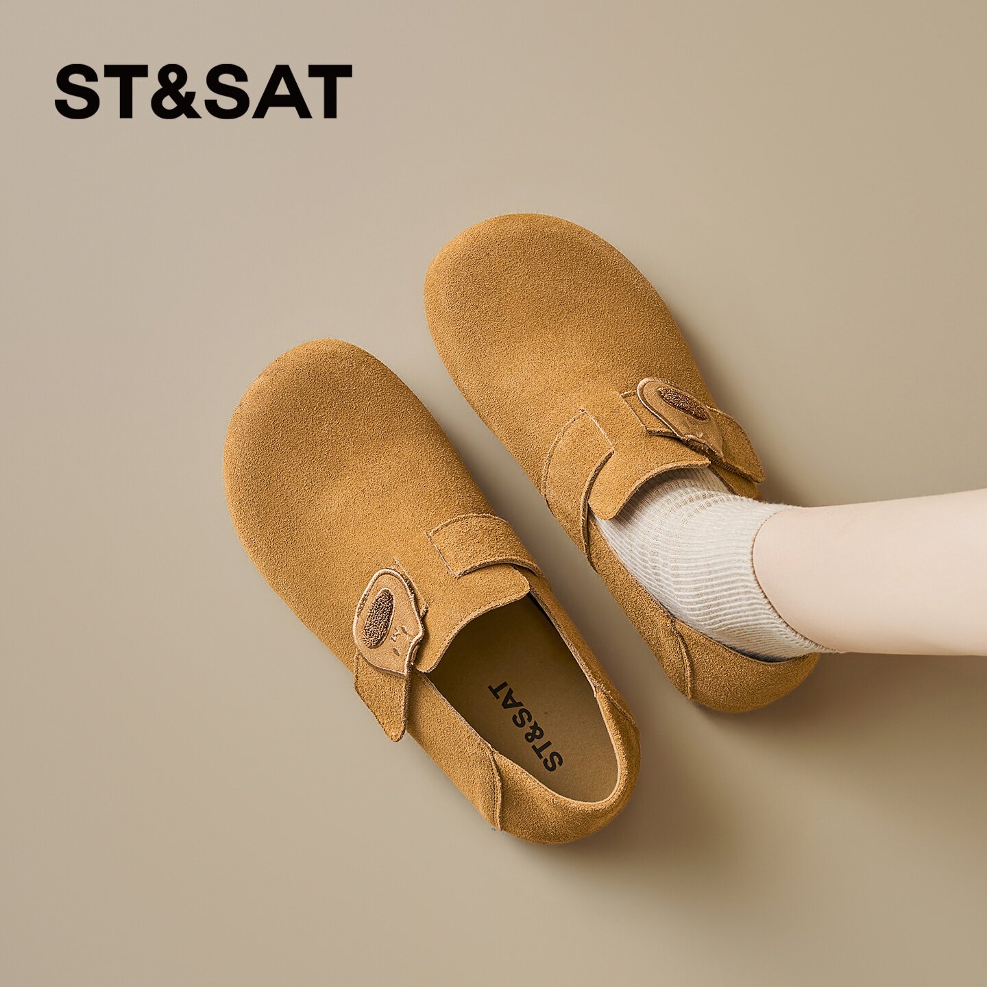 星期六全包勃肯鞋女款2026新款春季懒人外穿一脚蹬软底百搭休闲鞋