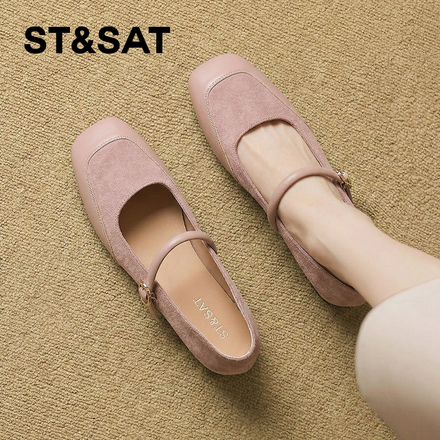 星期六法式玛丽珍鞋女鞋2026新款夏季软底复古凉鞋百搭通勤单鞋女