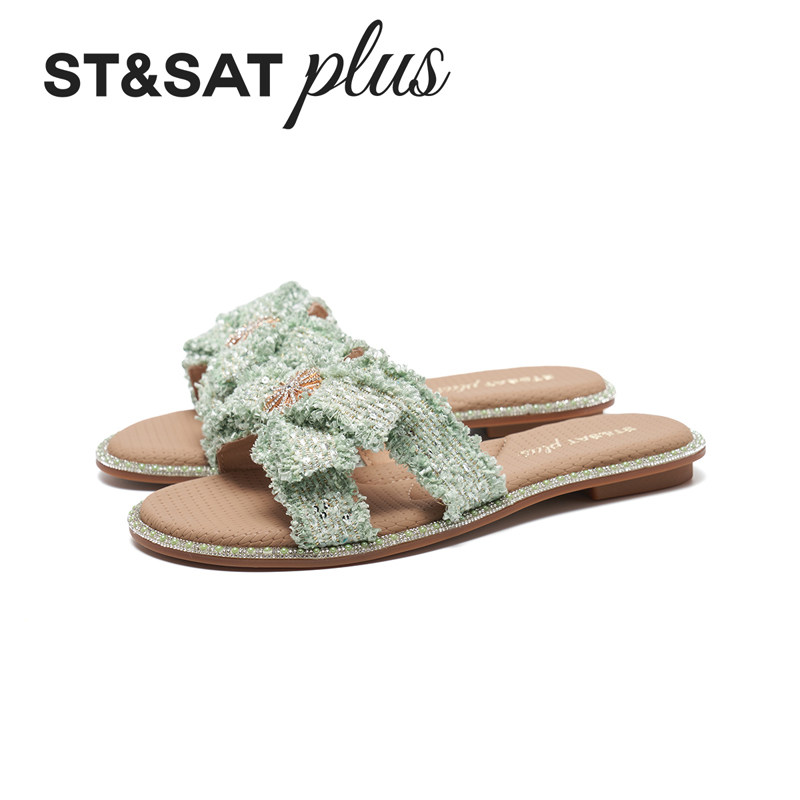 星期六一字拖鞋女款夏外穿2026新款不累脚凉拖鞋女凉鞋SSE2110470