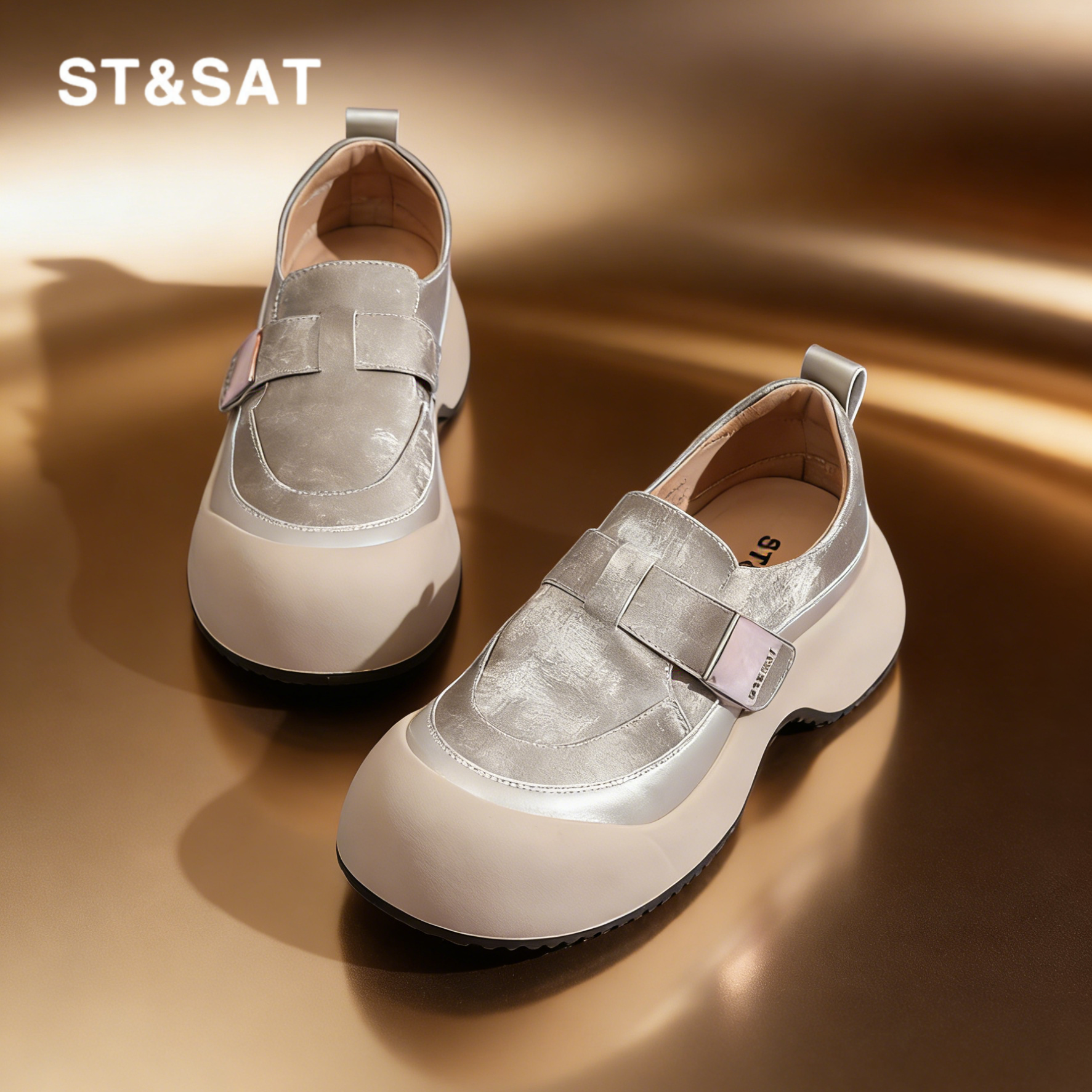 星期六真皮厚底增高玛丽珍女鞋春季新款松糕运动休闲单鞋小皮鞋子