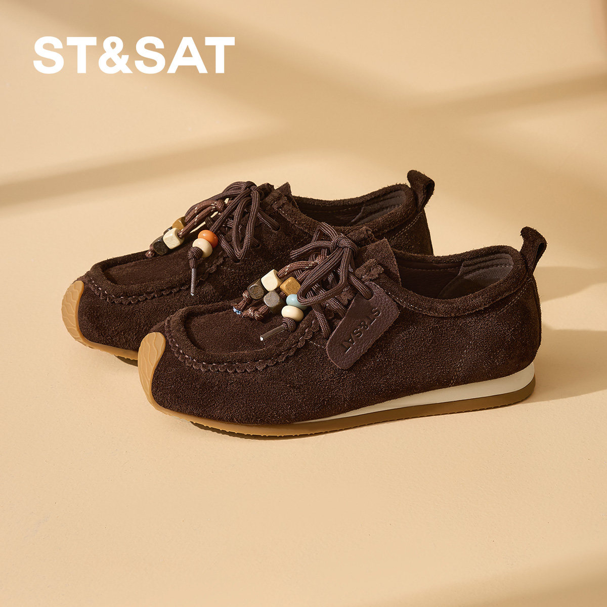 星期六2026新款春季真皮勃肯鞋女款轻便复古德训鞋全包软底袋鼠鞋