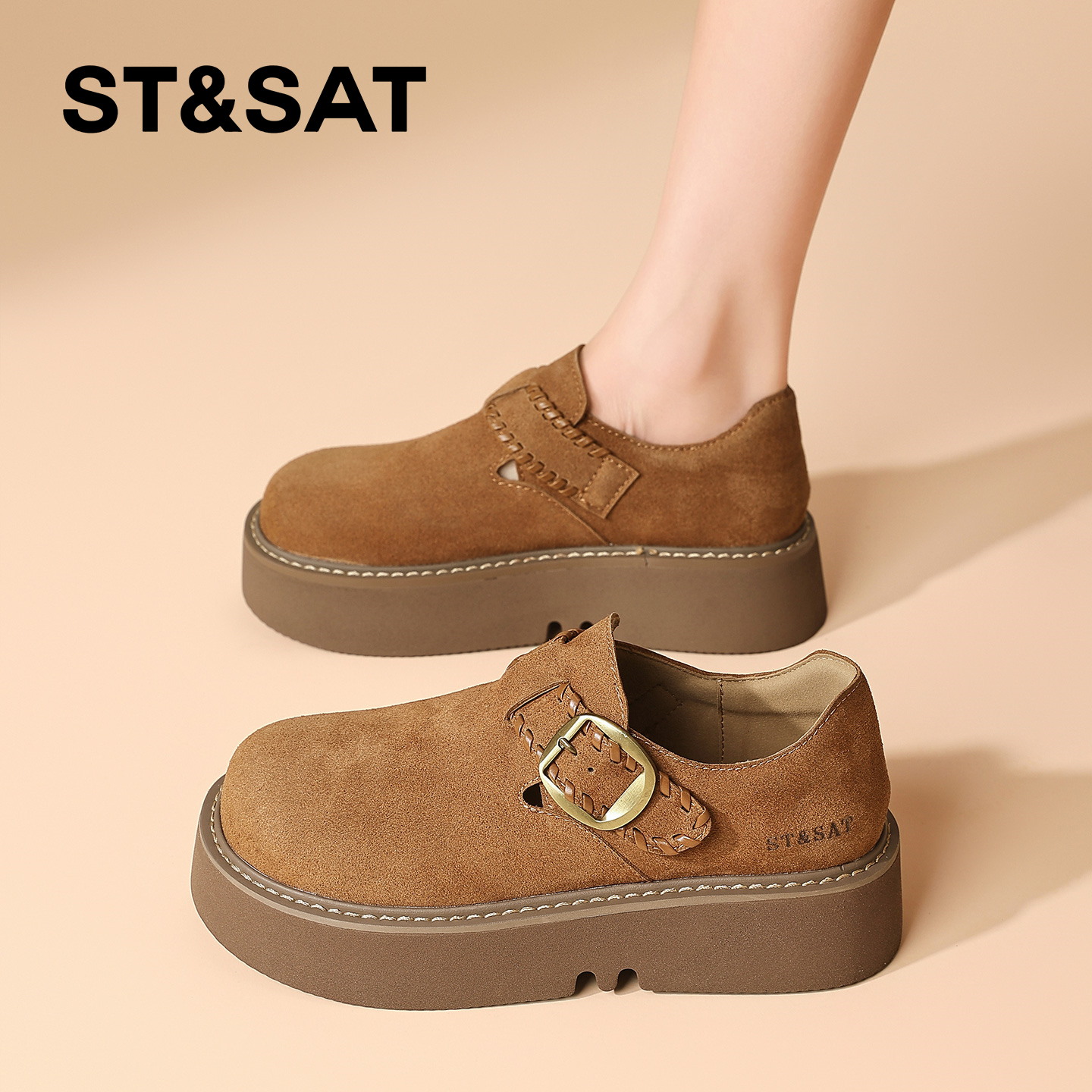 星期六厚底勃肯鞋复古休闲单鞋女