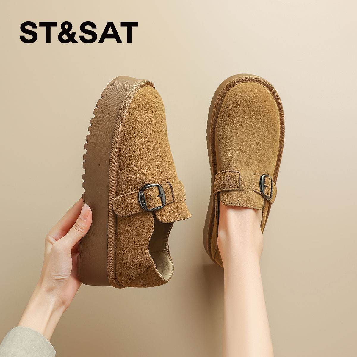 星期六复古厚底勃肯鞋女2025新款