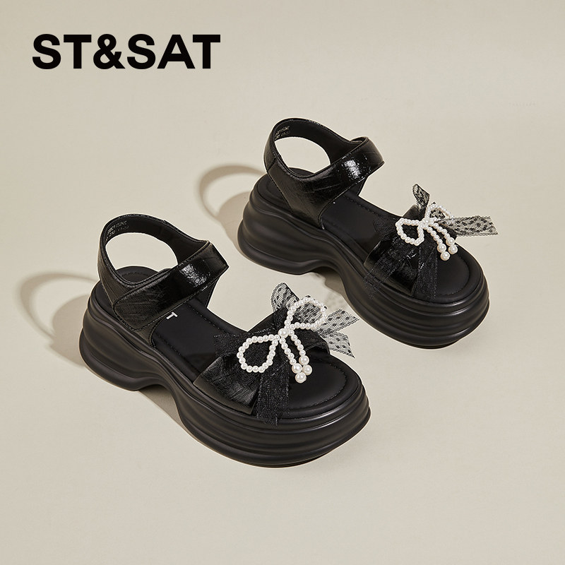 星期六夏季外穿配裙子凉鞋女新款法式高跟罗马凉鞋厚底增高凉拖鞋