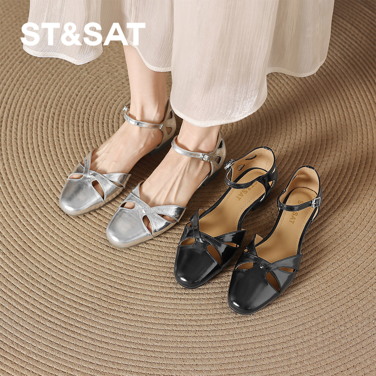 星期六包头凉鞋女款2026新款夏夏季法式低跟绝美玛丽珍配裙子单鞋